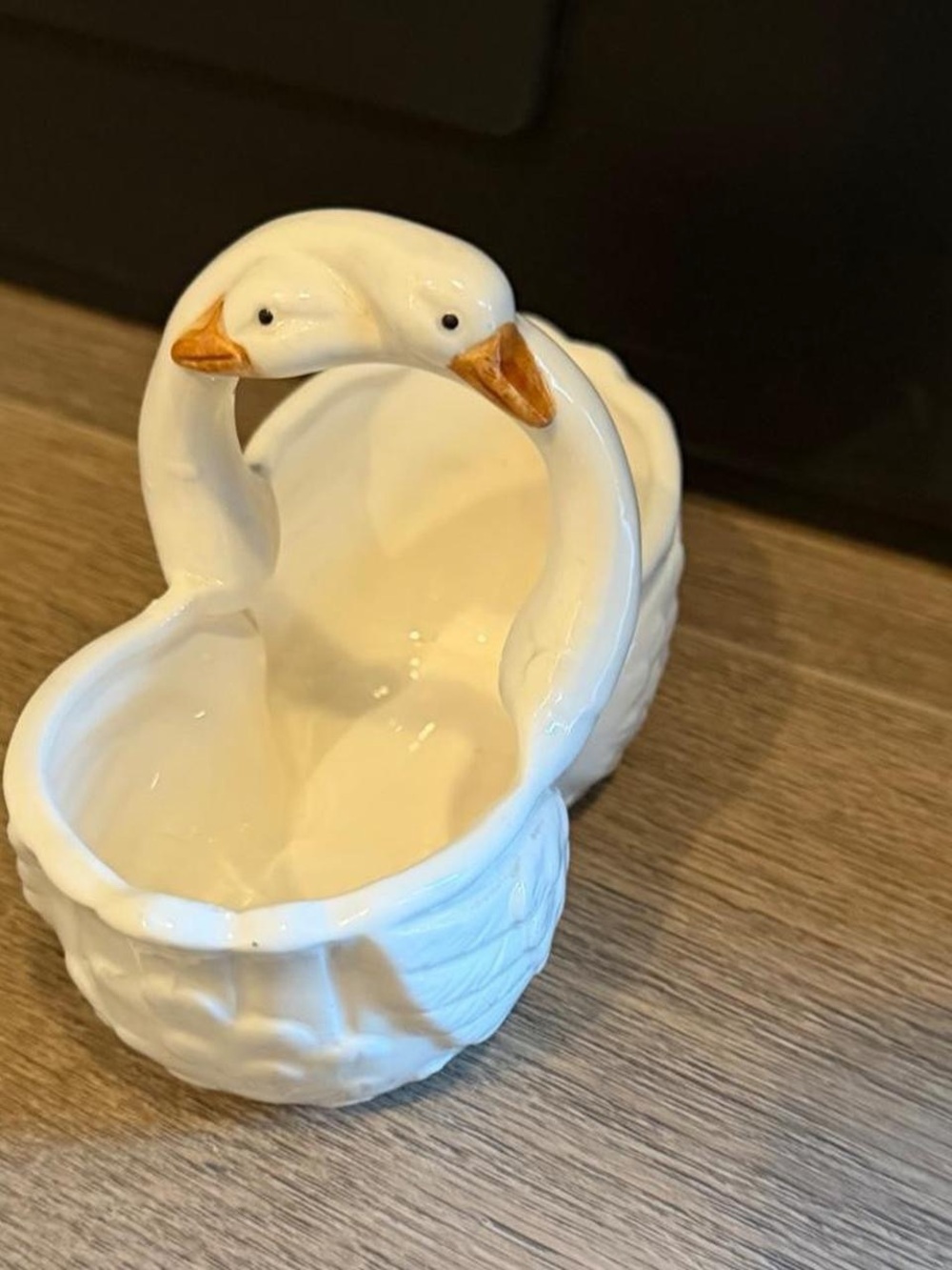 White Ceramic vintage Swan Dish